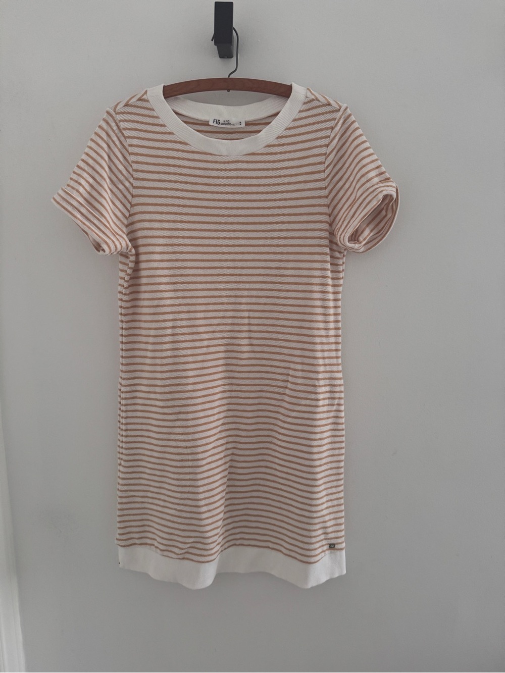 Fig Striped Yellow & White Tee Dress size medium